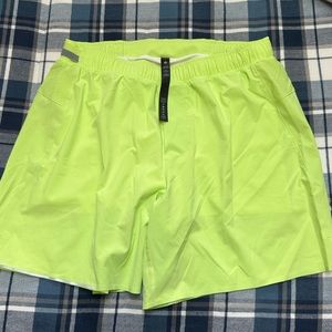 Lululemon Pacebreaker Short with Liner, Large, Great condition, Neon Yellow